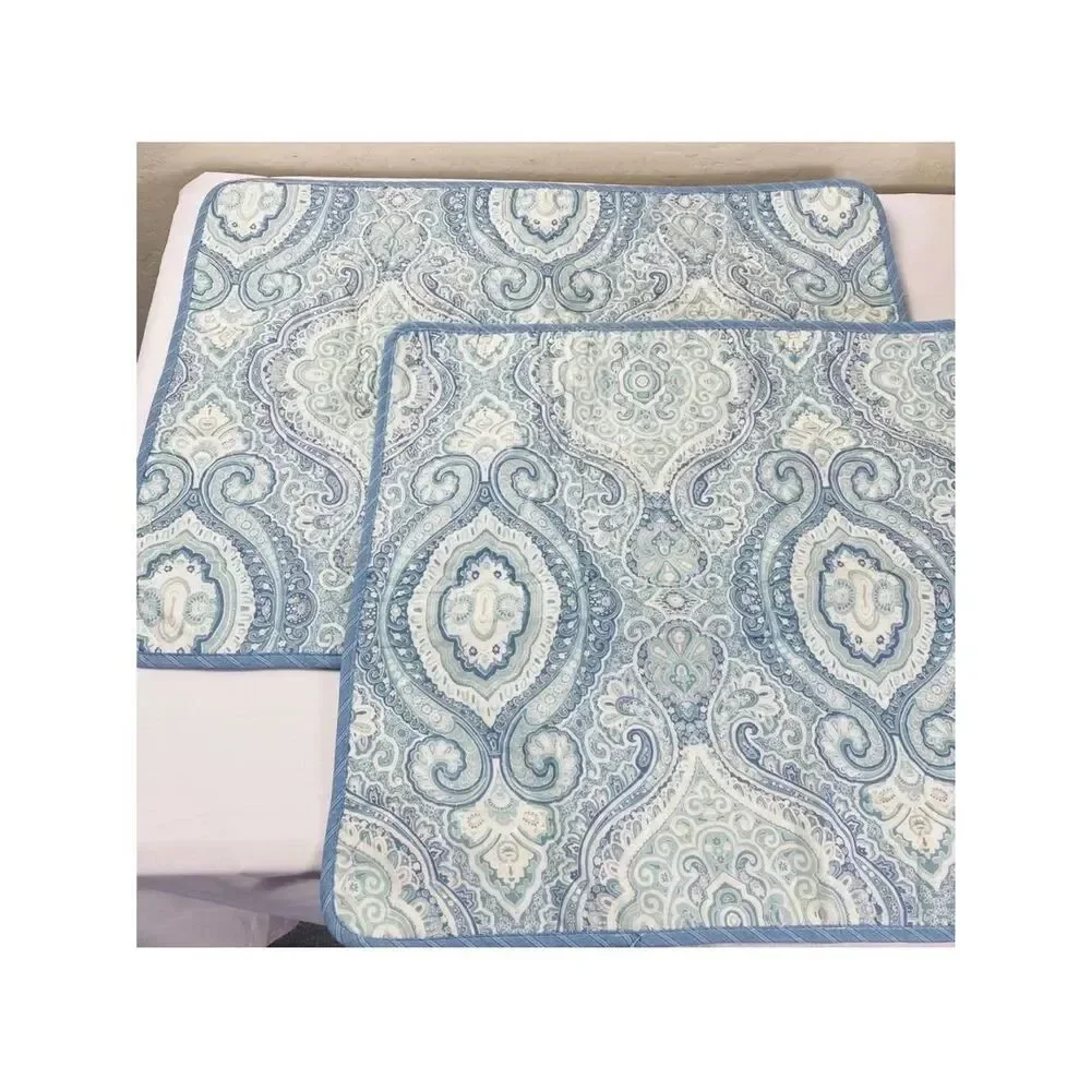 Tommy Bahama blue /aqua green Queen pillow shams 3
